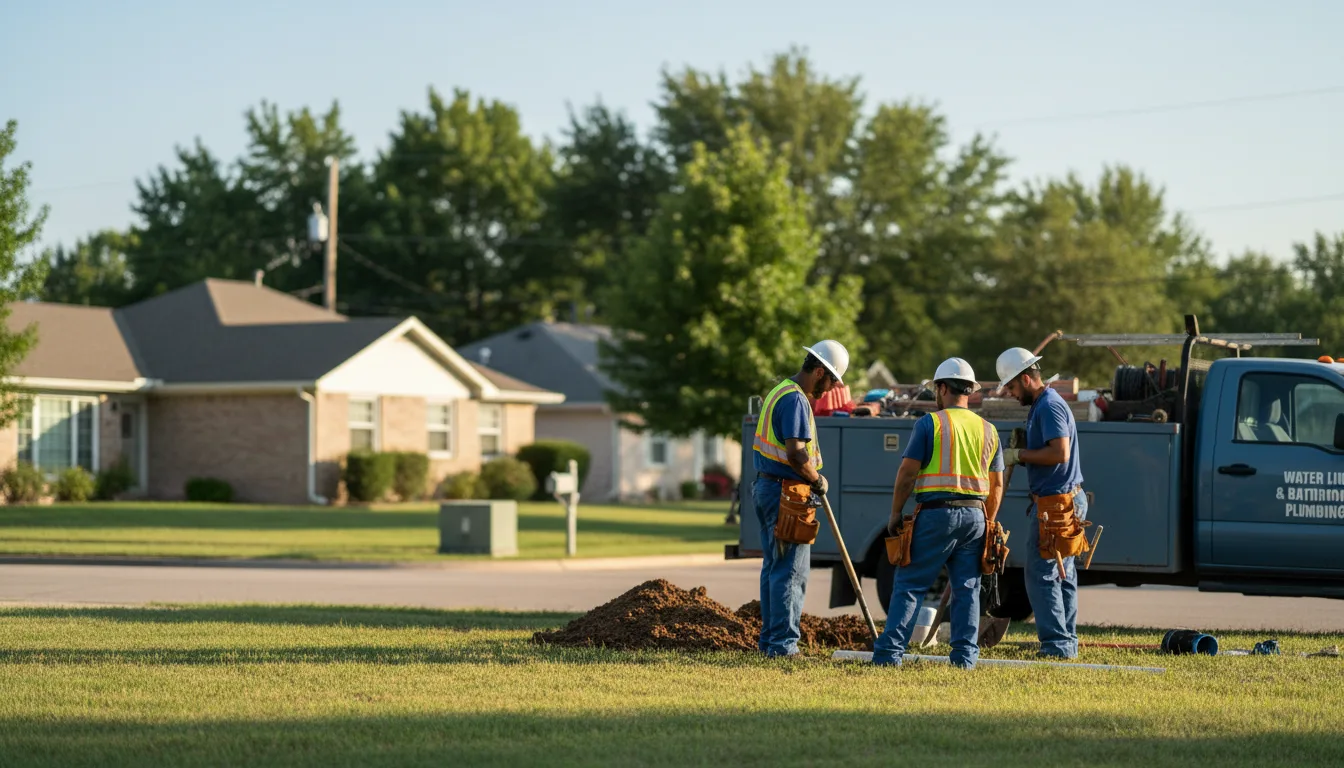 Residential water line and bathroom plumbing service in Wrightsboro, TX